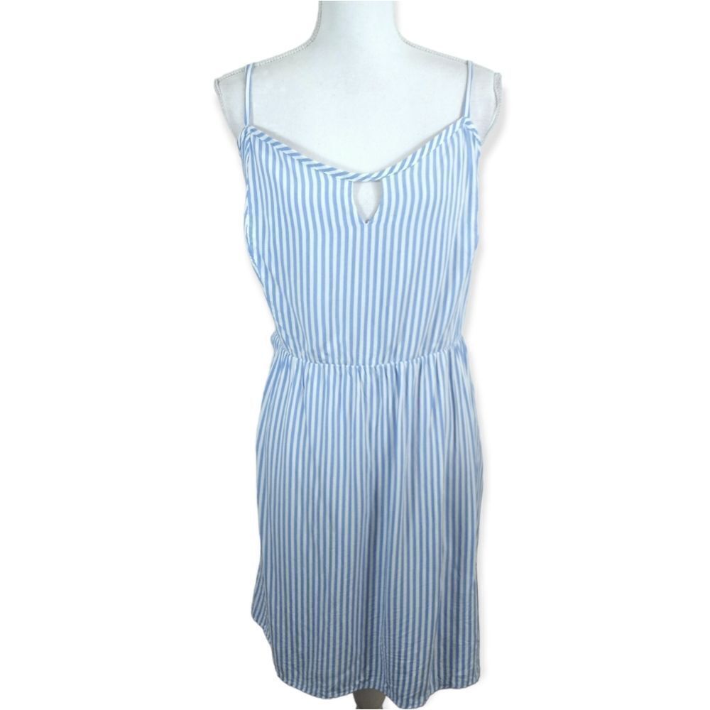 AUW Blue and White Striped Dress